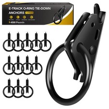 12 Pack Black E-Track O-Ring Tie-Down Anchors for Secure Motorcycles,Cargo Loads