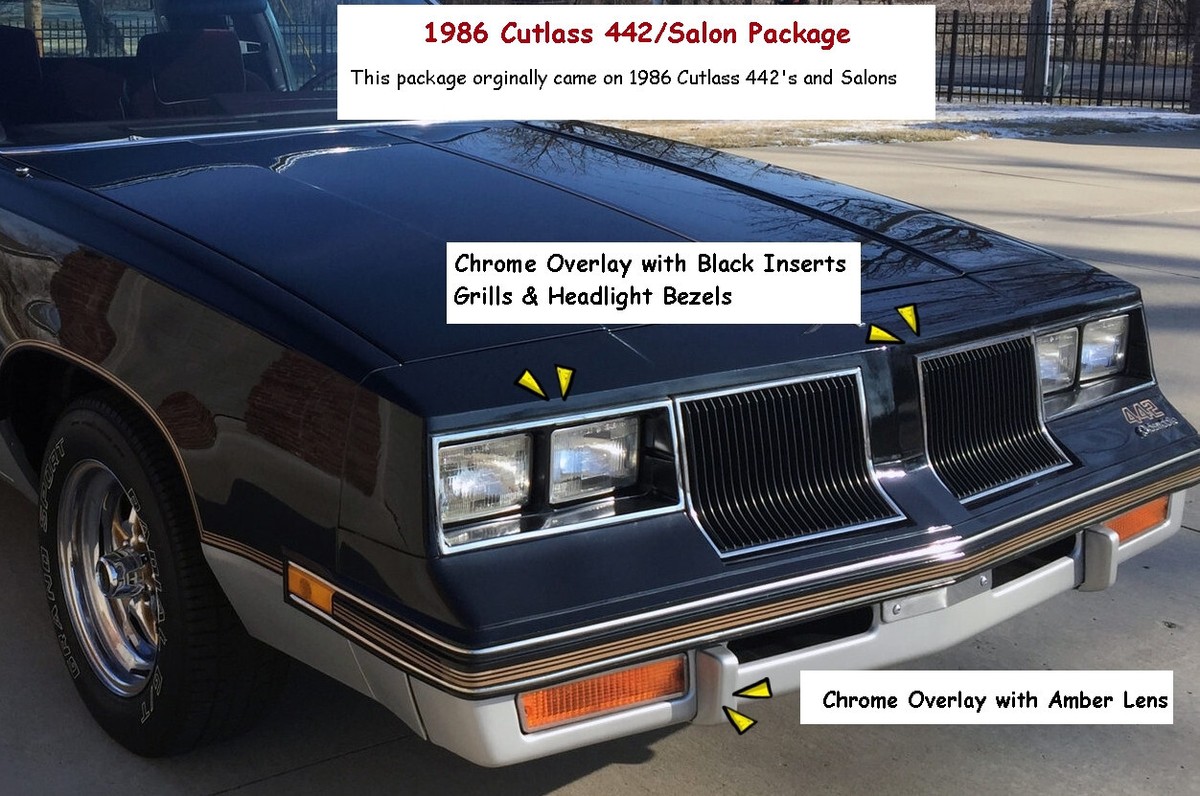 1981-86 Cutlass Salon 442, Grills, Headlight Bezels, Parking Lamps