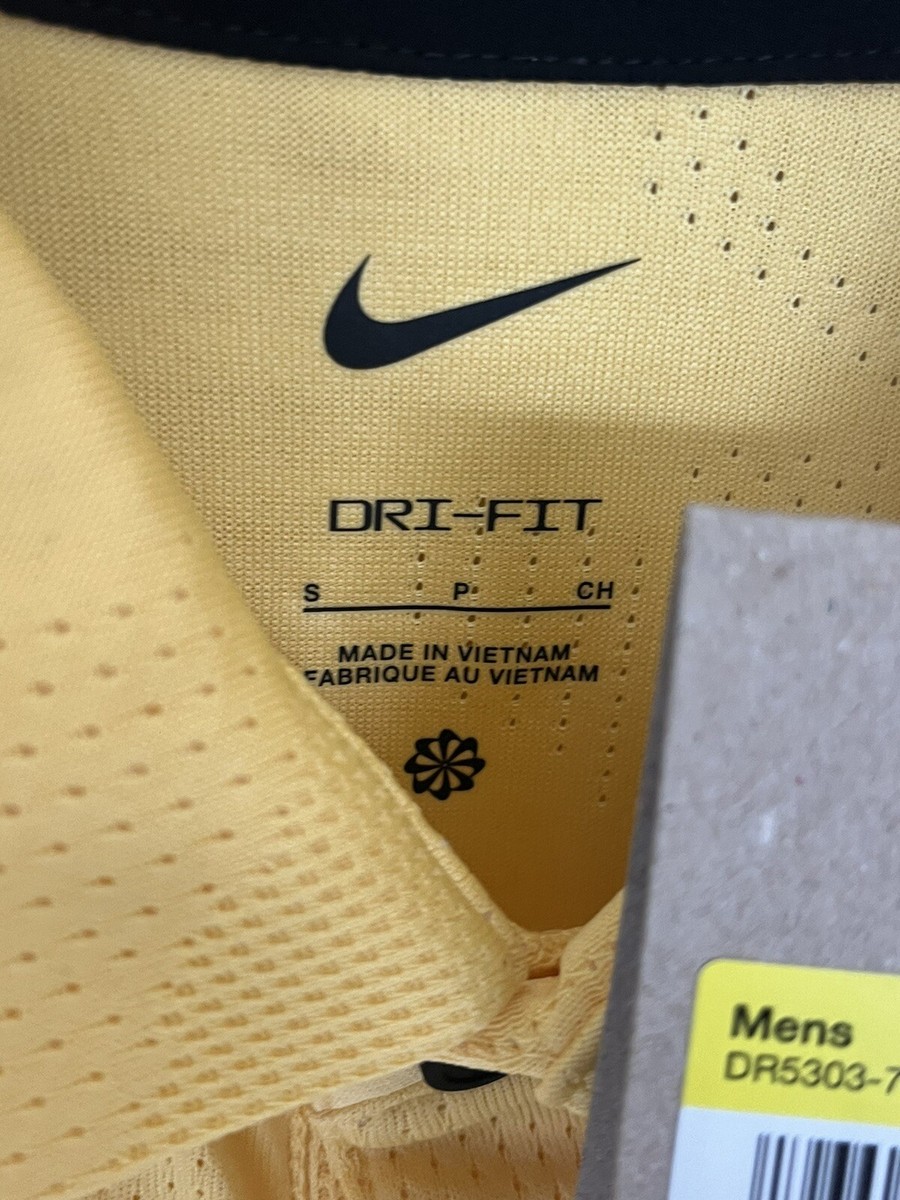 Nike Golf Tour Jacquard Dri-fit Shirt Men's Topaz Gold Size Nike Golf Tour Jacquard Dri-fit Shirt Men's Topaz Gold Size