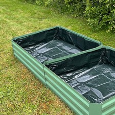 Raised Garden Bed Liners for Metal Vegetable Planter Green 100cm x 30cm Set of 2