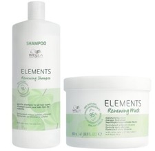 Wella Elements Renewal Shampoo 1000 ml & Mask 500 ml JUMBO  Set/Kit  90% NATURAL