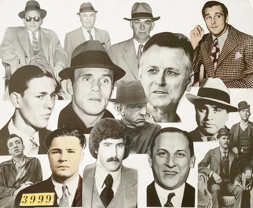 Famous Mobsters Murderers Creepy Killer Men Faces Old Photo Clippings Paper Lot - Image 3 of 4