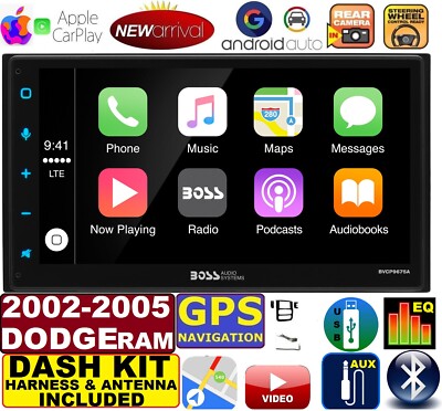 02-05 RAM GPS NAVIGATION SYSTEM APPLE CARPLAY ANDROID AUTO CAR RADIO 