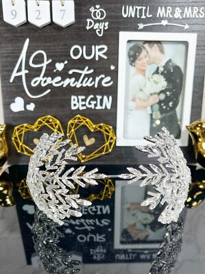 Wedding crystal hair vine, Crystal bridal silver headband  display picture 1