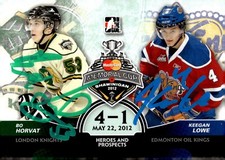 Bo Horvat/Keegan Lowe - Signed 2012-13 In The Game Memorial Cup Duo Card #MC-05