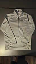 Nike Dri-Fit Therma 1/4 Zip Jacket Mens M Gray Pullover Sweatshirt Long Sleeve