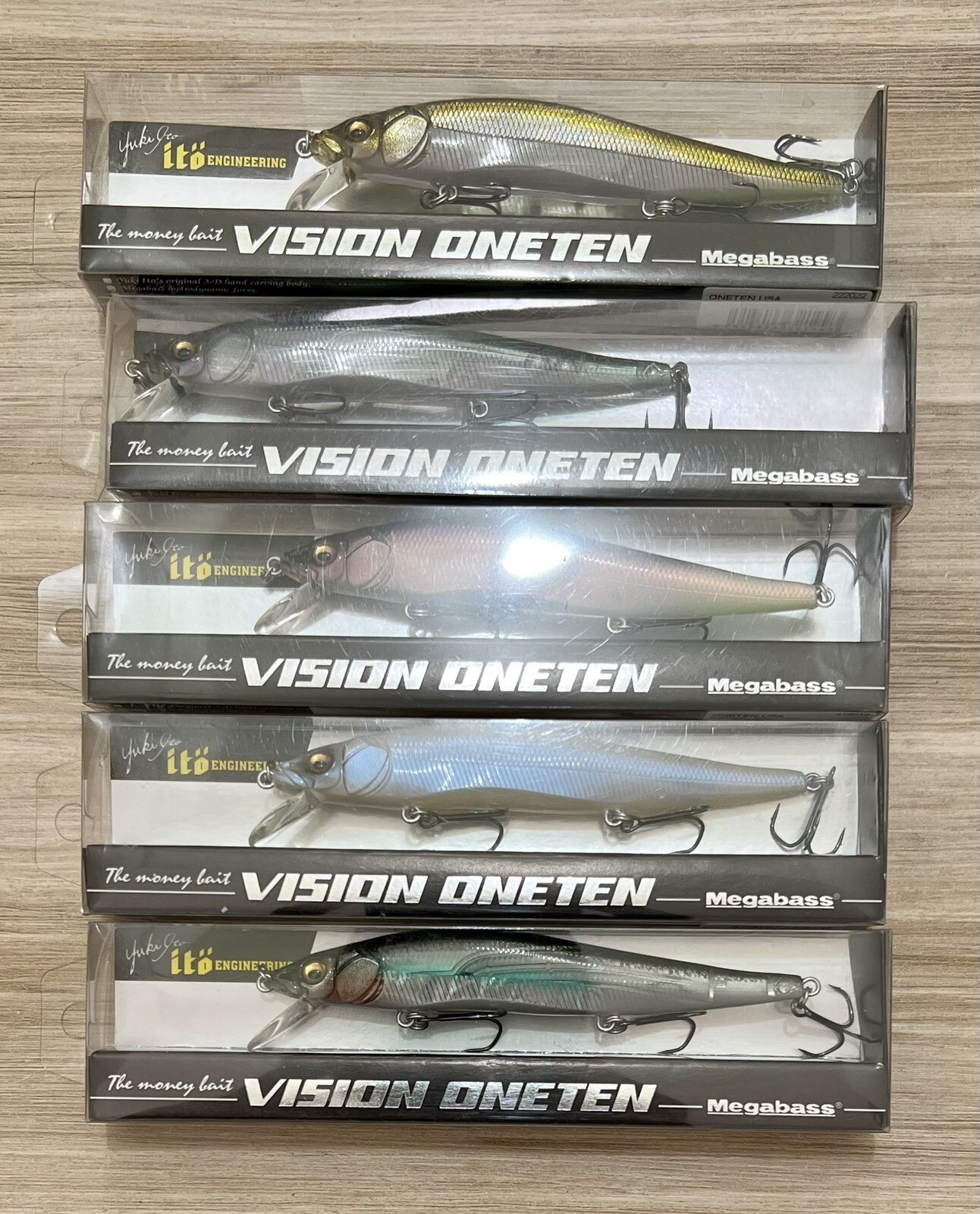 Megabass (Lot Of 5) Ito Vision Oneten Suspending Jerkbaits, Free Shipping! NWT! - Image 1