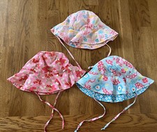 iPlay Toddler Girls Sun Hat Lot of 3 Bucket Hats Summer Beach Size 2-4T