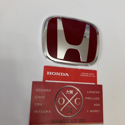 Genuine OEM 02-05 Honda NSX-R Front Bumper Emblem Red Badge Logo