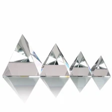 H&D Clear Crystal Healing Pyramid Large Quartz Ornaments Home Office Decor