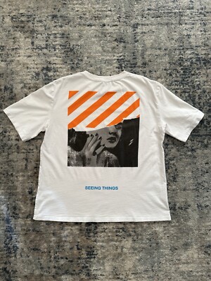Off-White Marilyn Seeing Things White T Shirt, Women s (Size Medium)