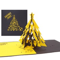 "Pop Up Karte \"Weihnachten Schwarz & Gelb“ 3D Weihnachtskarte Dortmund, Aachen"