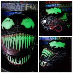 Glow in the Dark Venom Custom Painted Airbrushed Motorcycle Helmet | eBay