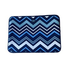 Get Uncommon Padded Zippered Neoprene Laptop Computer Case Blue Chevron
