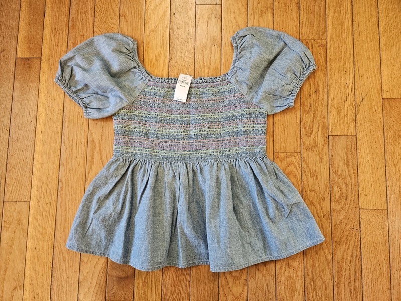 Girl's Gap Chambray Peplum Summer Top NWT 