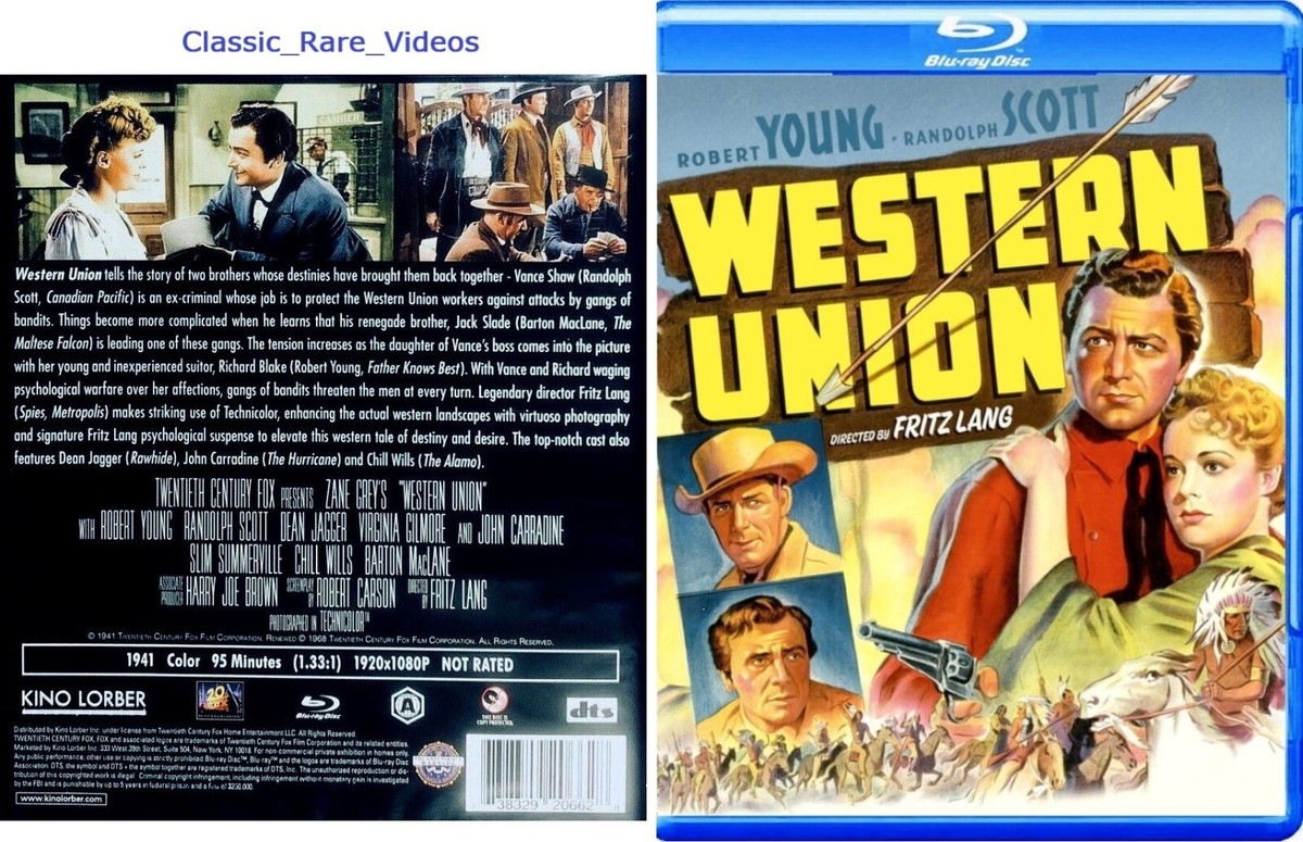 Western Union ~ Blu-ray ~ Robert Young, Randolph Scott (1941