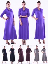 long Maxi dress pockets cowl neck jersey s m l xl