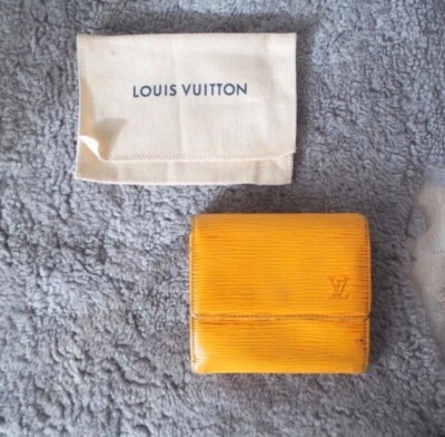 Original Louis Vuitton Geldbörse Portemonnaie Wallet Purse Gelb Lila Mit Beutel