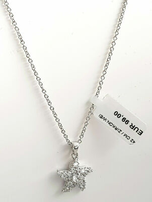Kette Anhänger. seestern. Damen GOOIX aus 925/1000 Silber mit Zirkonia 