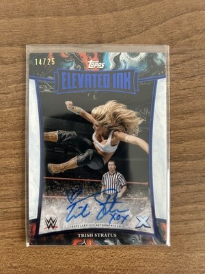 2025 Topps Exalted WWE TRISH STRATUS Elevated Ink Blue On Card Auto /25