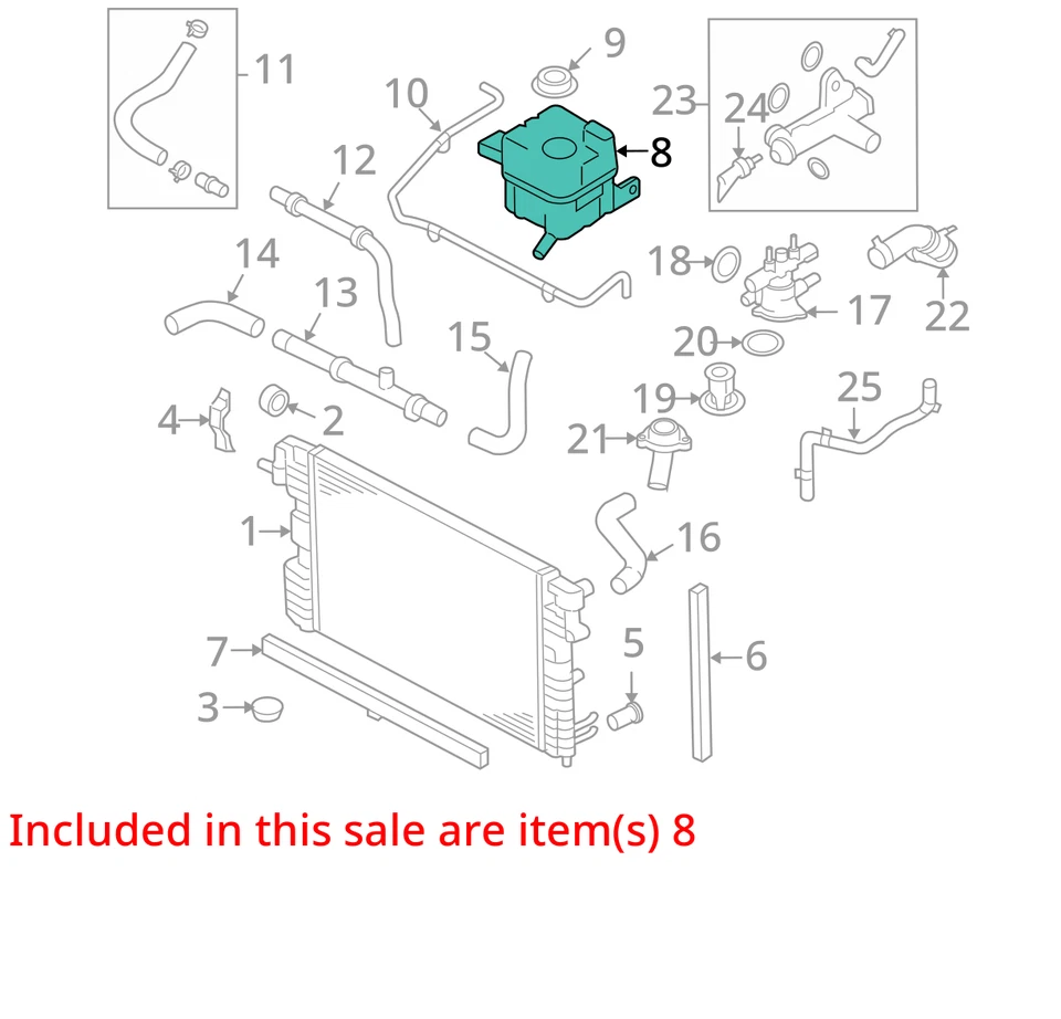 Ford FreeStyle 2005 botella de desbordamiento de refrigerante OEM 135 k millas - LKQ437092648 Foto 4 de 4