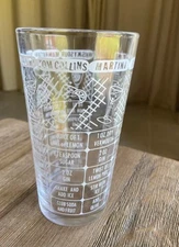 Vintage 1950's Federal Glass Cocktail Tumbler Shaker Drink Maker Recipes NO LID