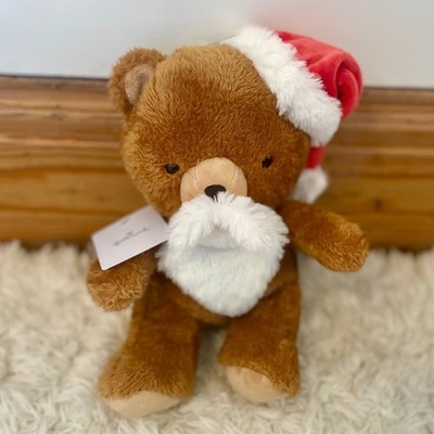 Hallmark Christmas Teddy Bear Santa Hat White Beard Plush Stuffed Animal