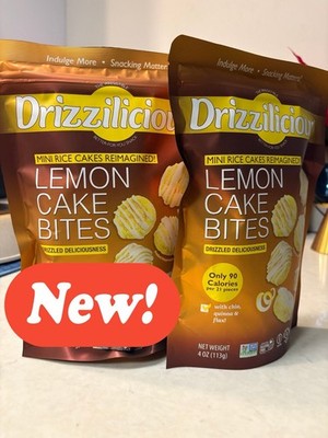 NEW 2 PACK/ BUNDLE Drizzilicous Lemon Cake Bites Snack - 4oz (2 Bags)