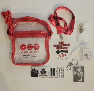 BTS WORLD TOUR ARIRANG Samsung Galaxy Clear Red Stadium Bag & VIP Lanyard