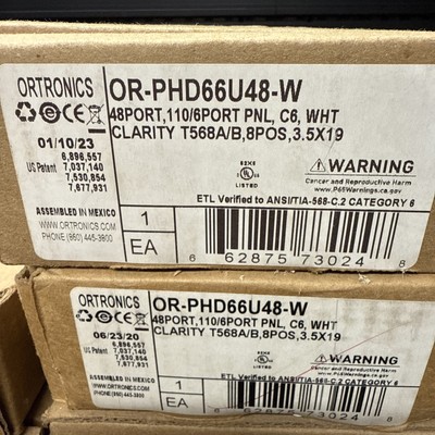 Ortronics Clarity 6 Cat6 48-Port Patch Panel OR-PHD66U48-W, Brand NEW