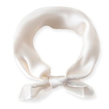Silk Scarf for women 21x 21 100 Mulberry Solid Ivory Small Square silk Scarfs...