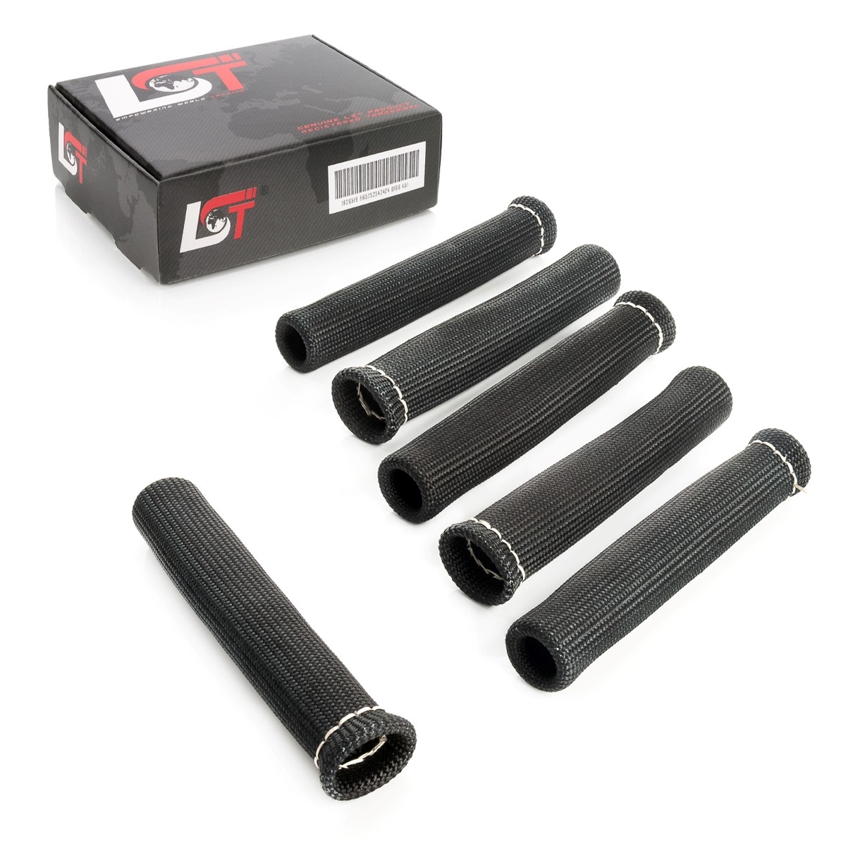 6x Fibreglass Heat Protection Tube Cable Protection Spark Plug Black for Maybach