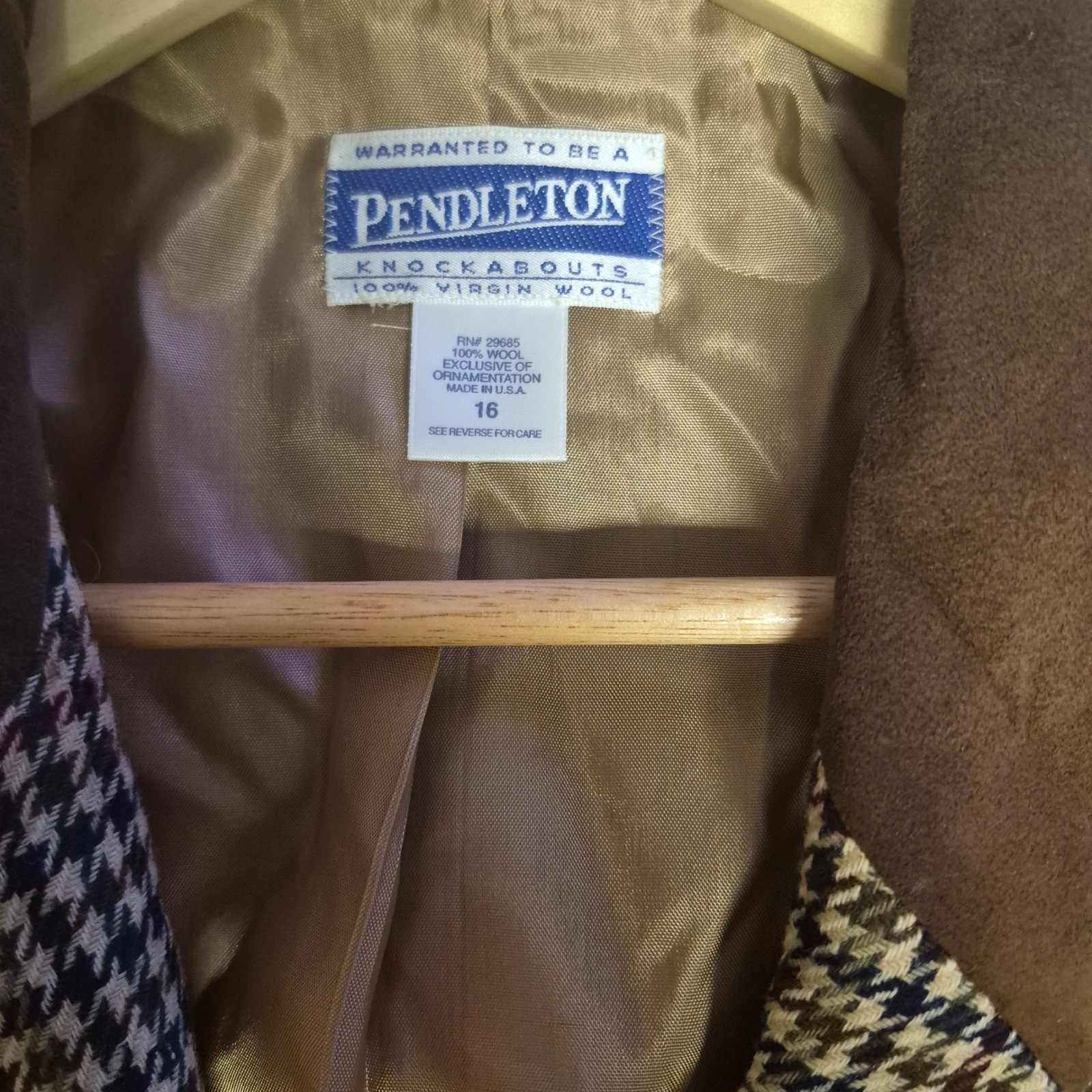 Pendleton Knockabouts Womens 16 Wool Houndstooth … - image 2