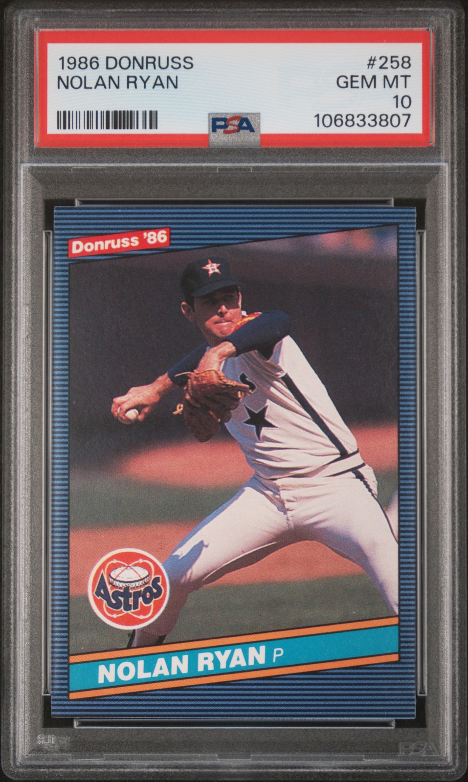 1986 DONRUSS #258 NOLAN RYAN PSA 10