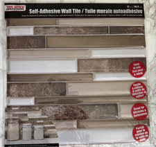 10 Packs Plastic Wall Tile Peel Stick Brown White Tool Bench Mosaic 12"x12"