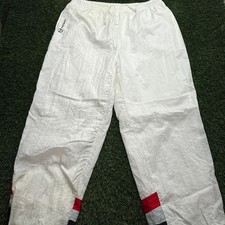 Sergio Tacchini Track Windbreaker Pants Mens 36 White Cotton Lined