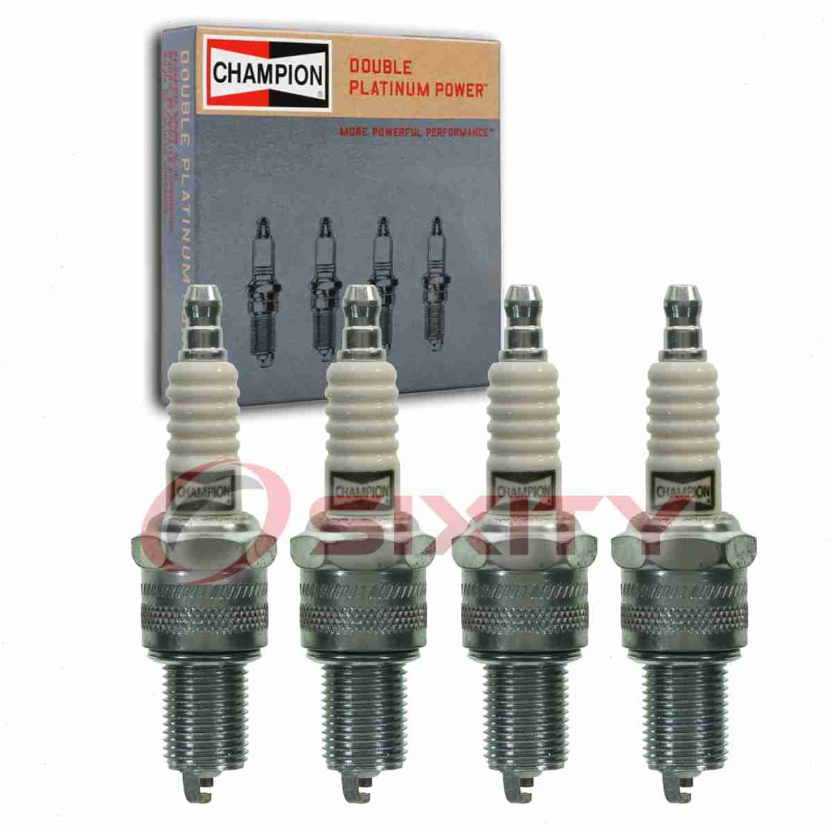 4 pc Champion Double Platinum Spark Plugs for 1959-1968 Ford Anglia 1.0L if