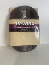 100FT VINTAGE BROWN 300 OHM FLAT TV FM ANTENNA WIRE