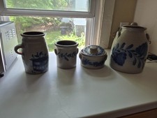 salmon falls pottery 4 item lot. No damage, never used other than decorative