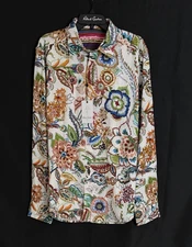 Robert Graham PALAWAN Embroidered Floral Masterpiece XL  $348 NWT Classic Fit XL