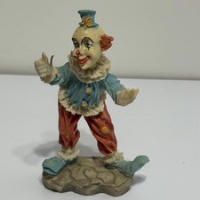 Vintage-Vtg 1970s Style 6  Resin Clown w/Top Hat Pretty Pale Colors