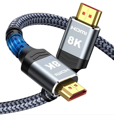 8K HDMI 2.1 Braided Cable 48Gbps 4K@120Hz HDR eARC VRR Gold Plated Gaming HDTV