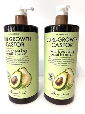 2 x PHARM TO TABLE CURL-GROWTH CASTOR BOOSTING CONDITONER W/ AVOCADO OIL, 32 oz