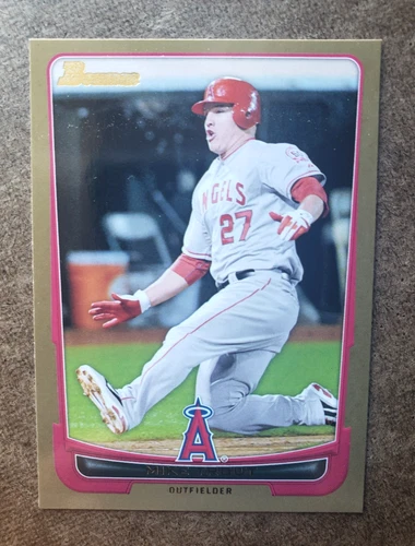2012 BOWMAN GOLD  MIKE TROUT  MLB Trading ROOKIE CARD #34 RC Los Angeles ANGELS