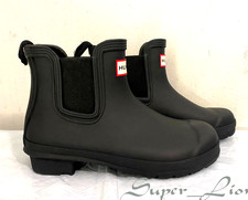 NEW WFS2078RMA Hunter Women's Original Chelsea Rain Boots - SIZE 6 - BLACK