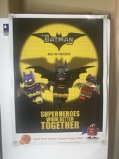 2017 McDonalds Happy Meal The Lego Batman Movie Super Heroes Poster - Used Rare