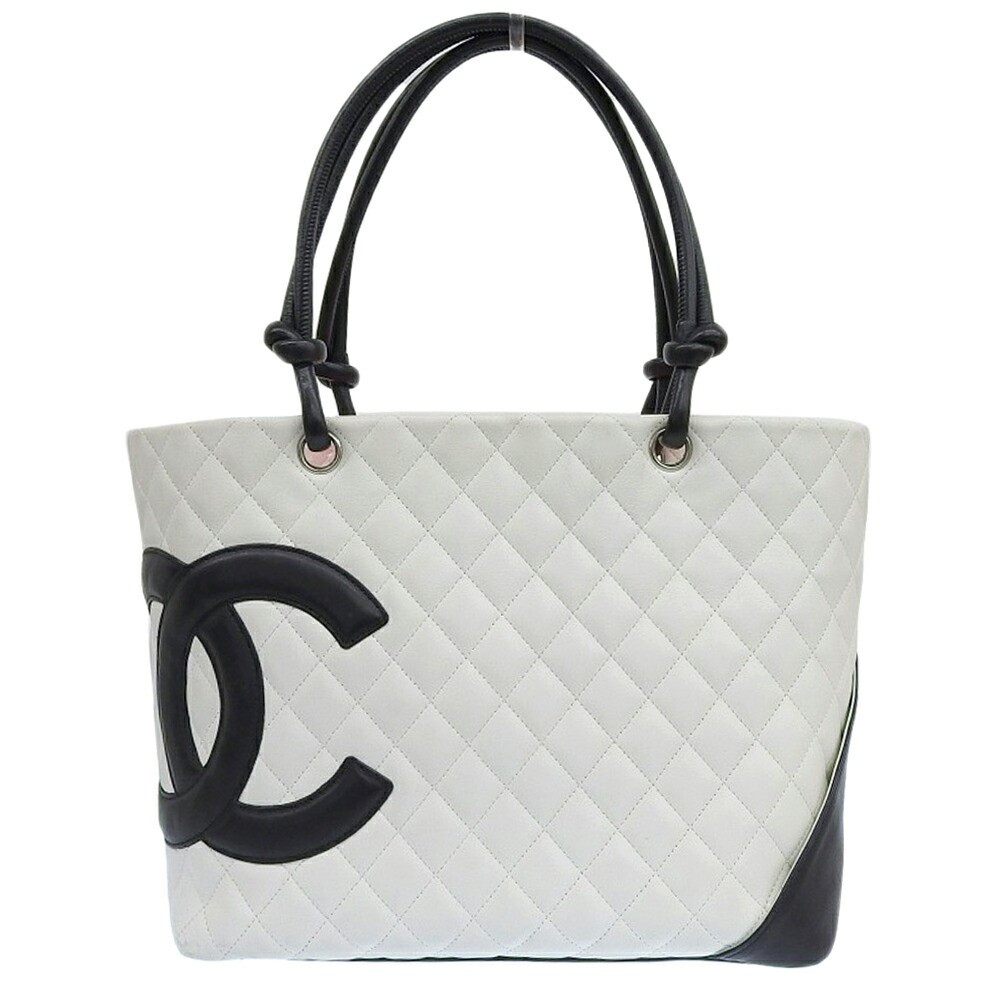 Chanel Cambon Line Black Leather Tote Shoulder Bag Unit 11 r8_0805