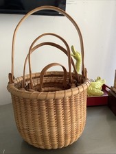 Vintage Nantucket Nesting Baskets Set 4 Signed Vern Perkins ‘84 Perfect Cond
