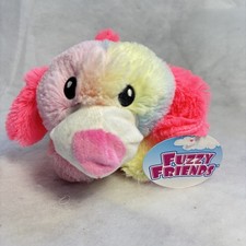 Fuzzy Friends Plush Dog Pink White Yellow 8" Stuffed Animal Toy With Tag