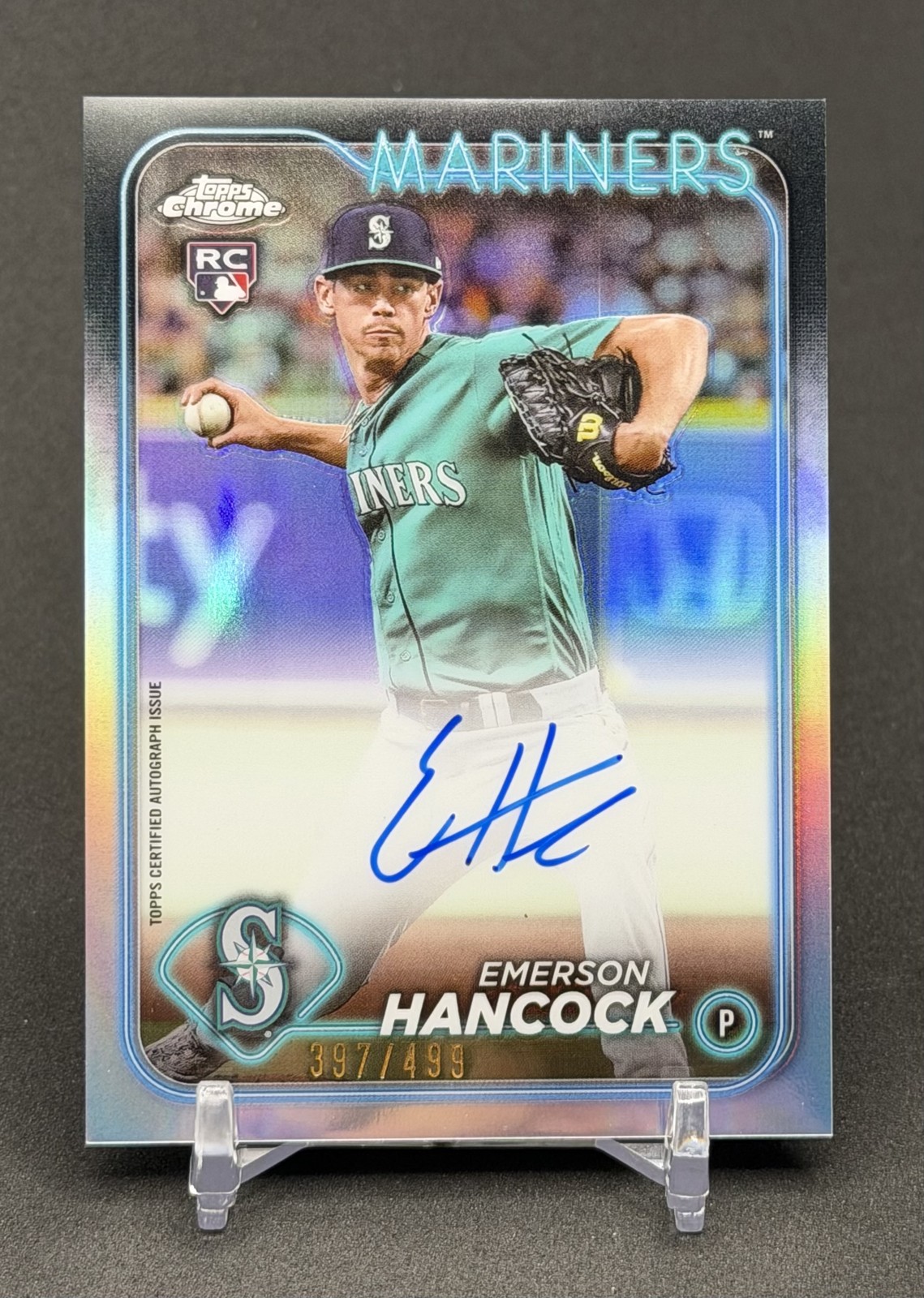 Emerson Hancock 2024 Topps Chrome - Rookie Autographs #RA-EH Refractor /499
